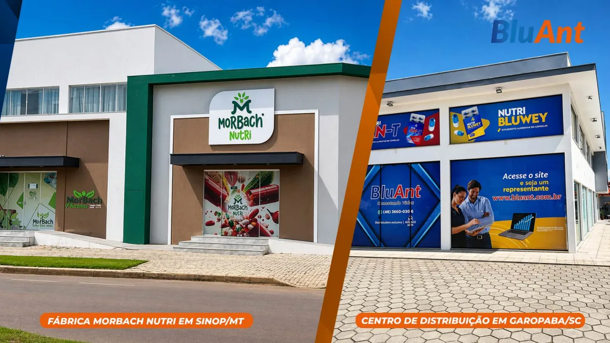 Fábrica Morbach Nutri em Sinop/MT e Centro de Distribuição BluAnt em Garopaba/SC