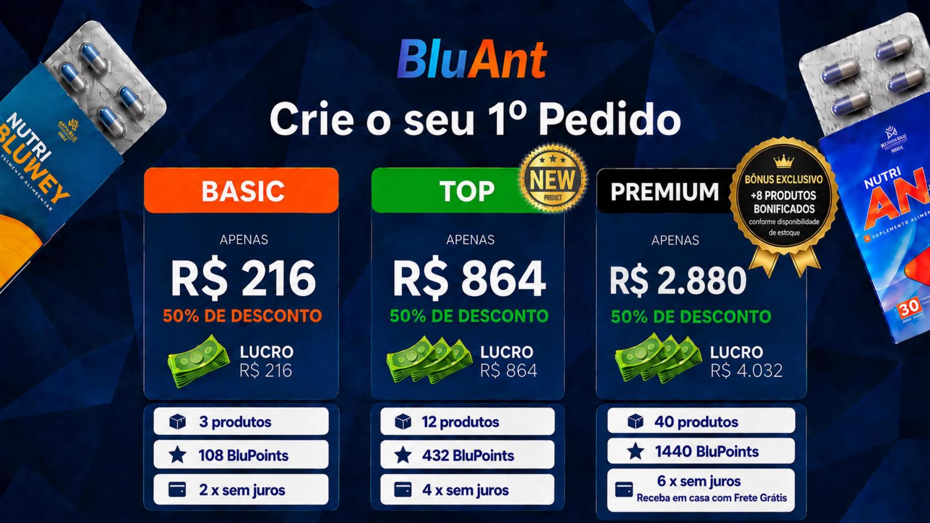 Kits oficiais BluAnt: Basic, Top e Premium